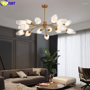 Chandeliers FUMAT 2023 Ice Crystals Pendant Lamp Hanging Light Fixture Gold Frame Chandelier Nordic LED Luxury For Living Dinning Room