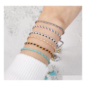 Link Chain Friendship Braided Link Bracelet For Women Colorf Handmade String Wrap Bracelets Wrist Anklet Cord Adjustable Birthday G Dhvya