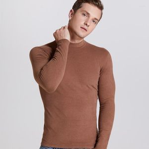 Men's Thermal Underwear Fanceey Men Winter Warm Tops High Neck Clothes Slim Thermo Long Sleeves Thin Solid