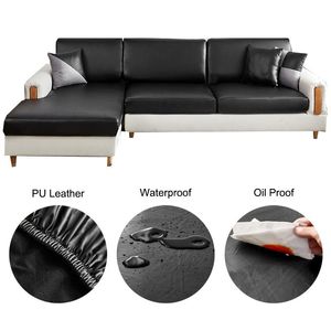 Pillow /Decorative Home Faux Leather Sofa Seat Cover Waterproof Oil Proof Protector Decor Corner Slipcover L-shaped CoverCush