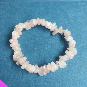 Strand grossist 10 Pink Crystal Armband Natural Energy Stone Semi -ädelstenar Kvinnors romantiska söta elastik