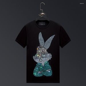 Men's T Shirts 2023 Cartoon Shirt Men Clothes Fashion Streetwear High Quality Rhinestones Short Sleeve O Neck Slim T-shirts Man Plus Size