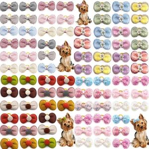 Dog Apparel 30/50pcs Small Hair Bows Pet Accessories Cat With Rubber Bands For Dogs Yorkshire Decorate