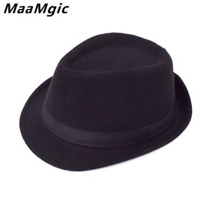 Breda randen hattar hink original unisex strukturerad ull fedora hatt hattar för män jazz fedora filt hatt huvud England stil jul trilby gåva 230801