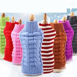 Vestuário para cães Roupa listrada de inverno quente Camisola de Natal para cães pequenos Roupas para animais de estimação Casaco Tricô Crochê Pano Jersey Perro