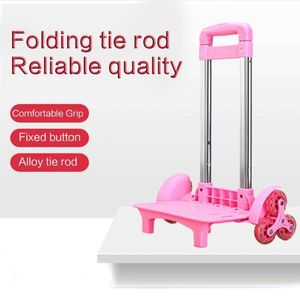 Bag Parts Accessories Portable 6 Wheel Trolley Rack Aluminum Alloy Foldable Pullling Rod for Student Backpack Pet Load Bearing 230731