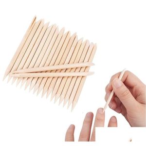 Cuticle Pushers Factory 100Pcs Orange Wood Nail Sticks Dupla Face Mti Functional Pusher Manicure Pedicure Tools Mini Skater4608240 Dhl1J