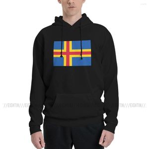 Herren-Kapuzenpullover, Flagge der Aland-Inseln, Männer, lustiges Paar-Sweatshirt, Pullover, gereinigte Baumwolle, Geschenk mit Kapuze