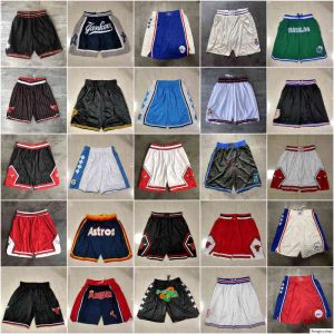 Team Basketball Short Just Don Mesh Year of the Rat Sport Shorts Hip Pop Pant with Pocket Zipper Sweatpants Black Blue Red Green Mensvzar