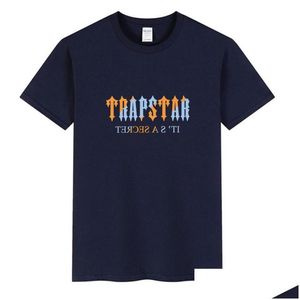 Męskie koszulki Trapstar London Designer T-shirt Summer 3D Printing Tee Męskie damskie odzież Sports Fitness Spandex Spandex Dhg2p