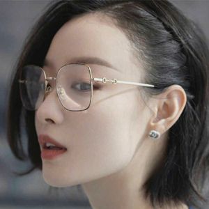 luxury designer sunglasses 2023 New G Family Eyeglass Frame Female Ni Same Plain Face Anti Blue Light Can Paired with Myopia Gold Wire Glasses 0883