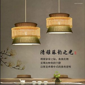 Pendant Lamps ZK50 Creative Bamboo Art Woven Chandelier Modern Simple Dining Room Bedroom Kitchen Decorative