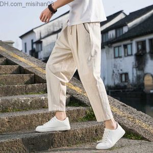 Мужские штаны M-5XL! 2023 НОВЫЕ МУЖЧИНА Случайные брюки Полностью соответствуют свободным брюкам для льня