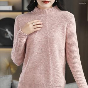 Damenpullover Smpevrg Wolle gestrickte Frauen und Pullover Langarm Rollkragen Warn weibliche Pullover Strickoberteile Pullover Kleidung Wild