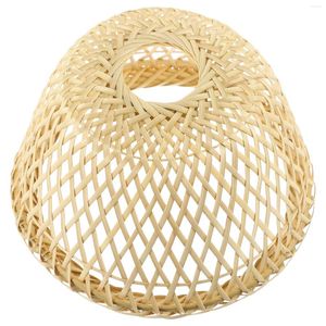 Hängslampor bambu lampskärm tak kreativ vävt tillbehör enkelt täcker prydnad dammtät