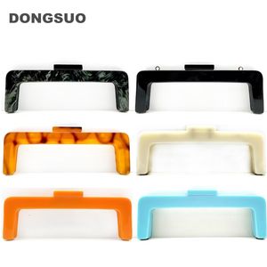 Bag Parts Accessories Resin Purse frame Acrylic handle sewing kiss Clasp with screws DIY handbag accessories parts Tortoise black 230731