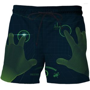 Shorts Masculino AI Technology Data Illustration Impresso Beach Pants Impressão 3D Moda Homens Mulheres Amantes Esportes Rua Lazer Vestuário