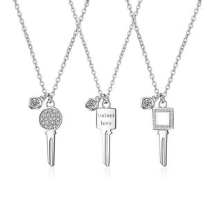 Ketten PANQDIY Trendy Key Series S925 Sterling Silber Anhänger Halskette Charme Für Frauen Schmuck Großhandel Geschenk