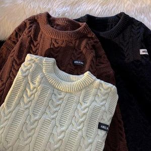 Erkek Sweaters Japon kızarmış hamur bükülme kazak kış aşınma harajuku eğlence