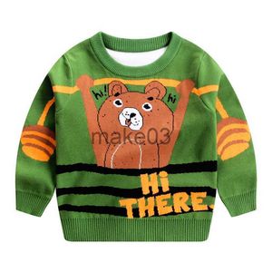 Cardigan 2022 Autumn Boys Knitted Sweater Baby Boys Cartoon Bear Pullover Outwear Children Clothes Kids Girls Knitwear Sweatshirt J230801