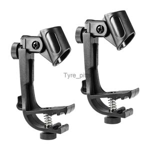 Mp3/4 Docks Cradles 1Pair Mount Justerbar höjd 180 grader Rotation Anti Shake Plastic Drum Microphone Stand Clip on Clamp Drum Microphone Stand X0731