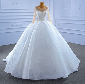 Luxus Prinzessin Hochzeit Kleid 2023 Schatz Ärmeln Kristall Perlen Spitze Braut Formale Kleid Arabisch Dubai Nach Maß Vestidos Noiva Robe de Mariage