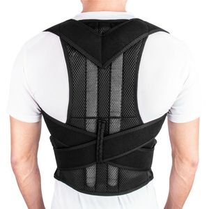 Back Massager Black Brace Support Belt Adjustable Posture Corrector Clavicle Spine Shoulder Lumbar Correction School Office 230801