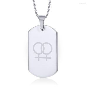 Collane con ciondolo Lesbiche Gay Pride Collana Catena in acciaio inossidabile Simbolo femminile Gioielli regalo NE084G