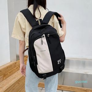 Backpack High Capacity Waterproof Nylon Women Female Schoolbag For Teenage Girls Double Front Pocket