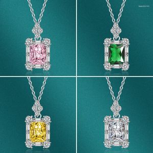 Catene 2023 collana di colore argento giallo verde rosa di lusso per le donne gioielli regalo di anniversario all'ingrosso X8204