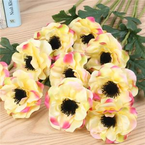Decorative Flowers 15pcs Lot Artificial Single Head Anemone Flower Home Living Room Outdoor Decoration Fake Wedding Scene Layout Po Props