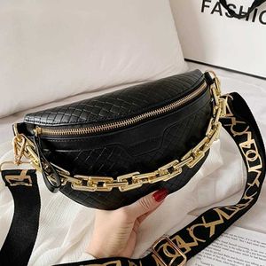 HBP crossbody väskor aftonväska diamantgitter liten midja lyxkedja kvinnors bröstkorg pack lady läder axel s mode purses 220811