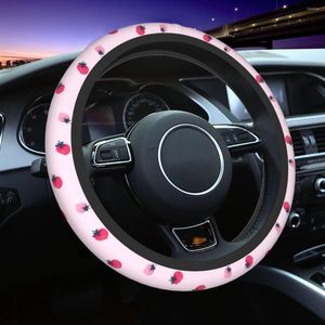 Steering Wheel Covers Strawberries Fruit Pink Colorful Car Cover 38cm Protective Car-styling Accessories