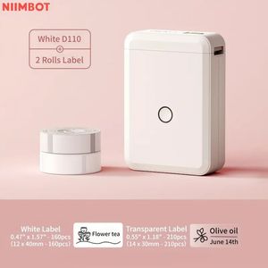 ポータブルミニBluetoothサーマルラベルプリンター-niimbot D110-2rollセット - 効率の精度を高めます！