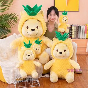 1 Novo Influenciador Abacaxi Puff Pooh Brinquedo de Pelúcia 30 CM Chapéu Removível Teddy Bear Bonecas O Melhor Presente Para Crianças