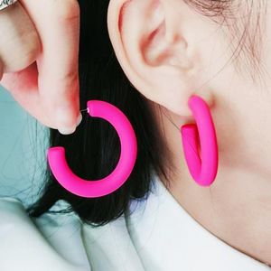 Hoop Earrings UJBOX 12 Colors Bright Orange Green Blue Pink Rose Red Acrylic Spray Paint For Women Wholesale