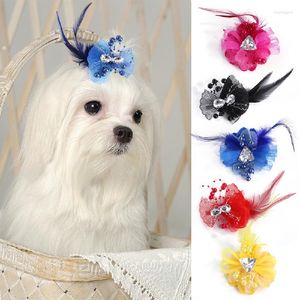 Dog Apparel Pet Hairpin Headwear Princess Wind Flower Bow Cat Accessories Hair Bows Animal Party Supplies Headgear