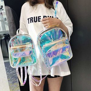 Рюкзак стиль ПВХ прозрачный женский рюкзак ita bag bag harajuku школьная сумка молодежная девочка rucksack kawaii rackpack rackpack Голографический рюкзак