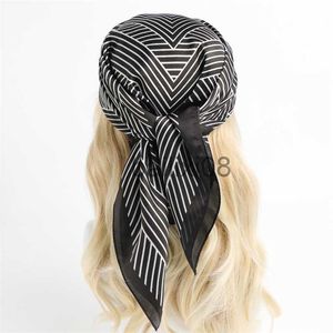 Cachecóis 2022 Cetim Lenço de pescoço Feminino Cachecol Quadrado para Mulheres Moda Envoltório Luxo Seda Xaile Faixas de Cabelo Fita Hijab Bandana J230801