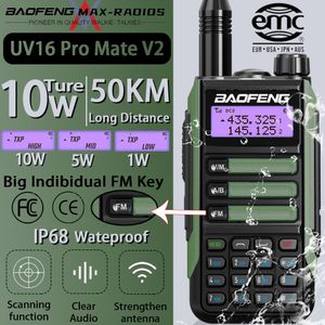 Walkie Talkie 2023 Baofeng UV 16 Pro Mate V2 Maximieren Sie 10W wasserdichte UV16 -Radio -Radio -UV5R max 230731.