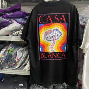 Мужские футболки Summer Casablanca Tshirts Высококачественный писем с коротки