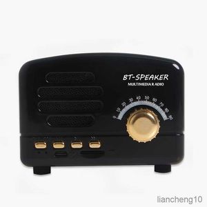 Alto-falantes portáteis Retro Portátil Bluetooth Clássico Leitor de Música Mini Placa de Rádio Sem Fio Bluetooth Caixa de Som Música R230801