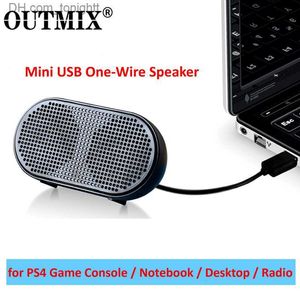 Portable Speakers OUTMIX portable speaker mini speaker USB powered stereo computer speaker Loudspeaker subwoofer suitable for PS4 gaming laptops Z230801