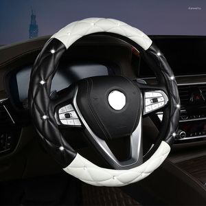 Steering Wheel Covers Suitable For Women Four Seasons GM Cover 37-38cm Leather Fashion Puff Diamond Elastic