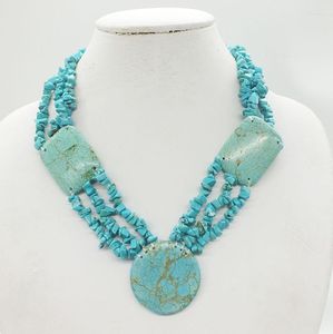 Pendant Necklaces 2023-3-22# Turkey Semi-precious Stone Necklace 18"