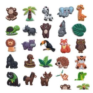 Shoe Parts Accessories Cute Cartoon Animal Garden Charms Pvc Hole Beach Clog Party Kids Gift Drop Delivery Series Randomly