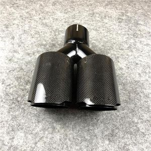 1 PCS Full Carbon Fiber Glossy Black Stainless Steel Exhaust Muffler Pipes Auto Universal Akrapovic Car dual tips271a