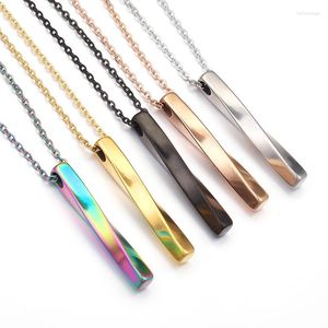 Pendant Necklaces Stainless Steel Bar Necklace Blank For Engrave Metal Name Plate Mirror Polished Wholesale 10pcs
