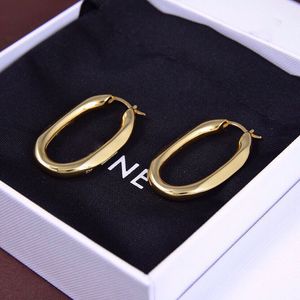 Luxur Designer Hoop Earrings Womens Gold Huggie Earings Lady Fashion Jewelry V Oval Classic Charm Earring Mens Jewlery Stud Earing 238013C