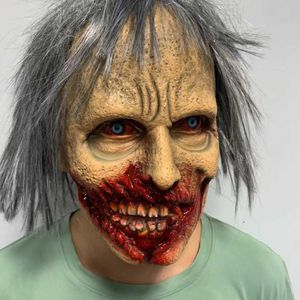 Maski imprezowe przerażające maski na Halloween Horror lateksowy maska ​​na Halloween kostiumy rekwizyty Fancy Dress Party Zombie Full Head Mask HKD230801